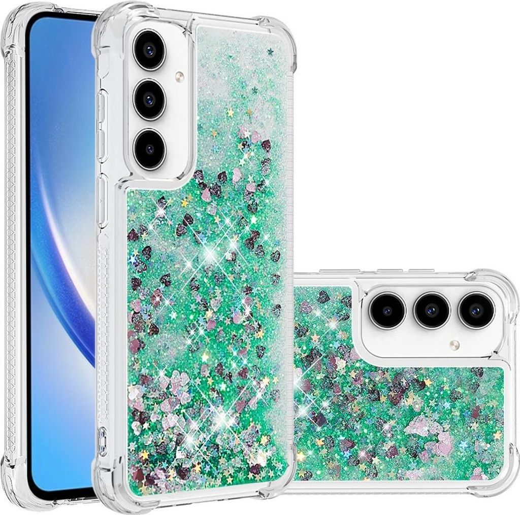 Samsung Galaxy A36 Hülle - Coverup Liquid Glitzer Back Cover - Grün