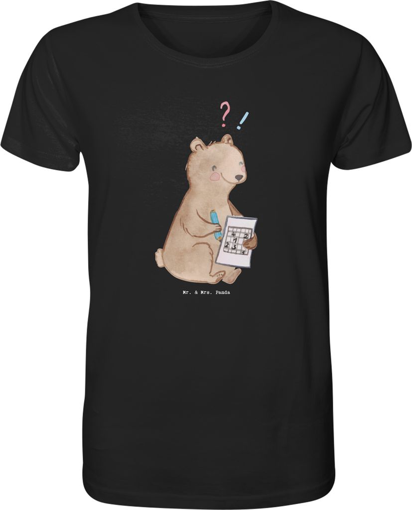 Mr. & Mrs. Panda T-Shirt Bär Rätsel lösen Größe XL - Schwarz - Geschenk, Kreuzworträtsel, Tee Shirt, Herren, Gedächtnissport, Herren-T-Shirt...
