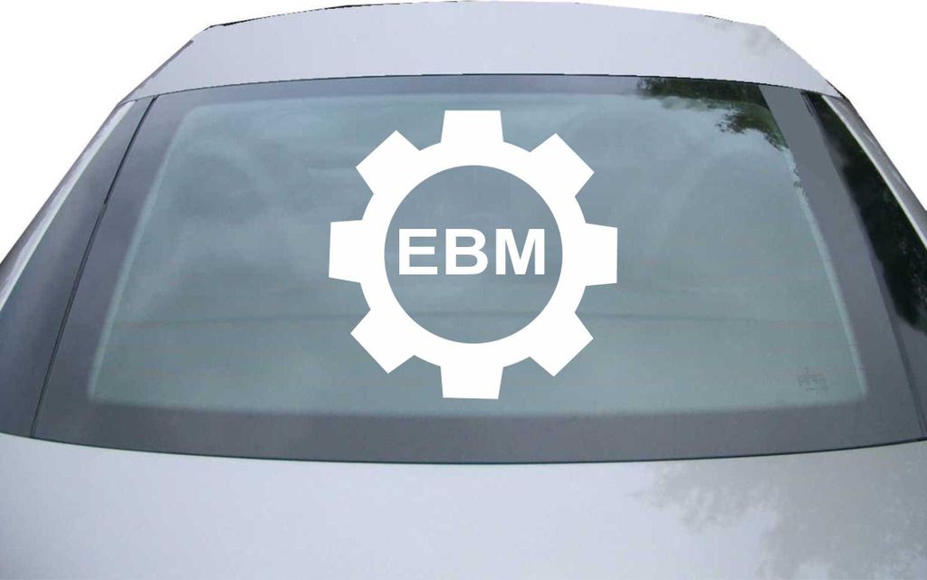 Indigos UG - Aufkleber Heckscheibe & Motorklappe DE2247 - weiß - 600x600 mm - Bad Cop - Ebm Zahnrad - Auto Scheiben Fenster Heckklappe Tuning Raci...