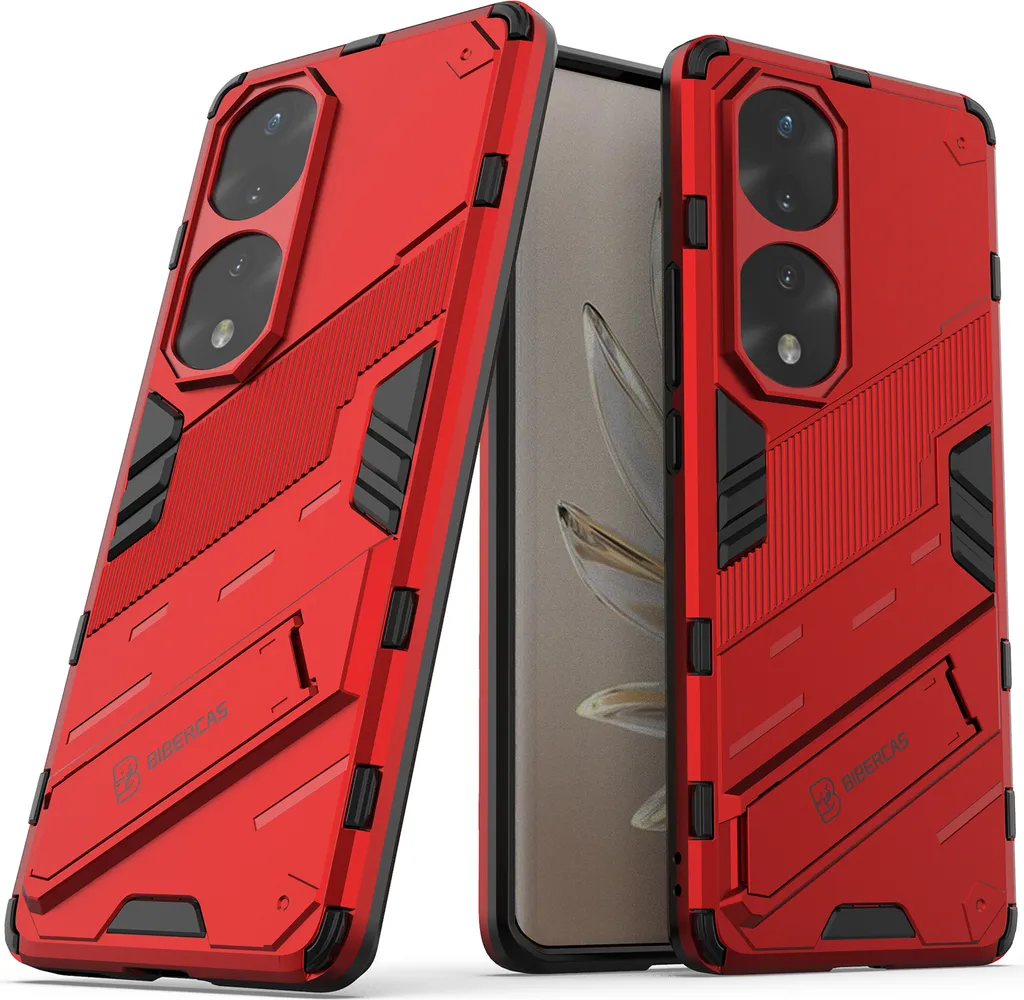 Custodia Honor 70 Pro Rossa Shockproof | Cover con Stand e Armor PC+TPU