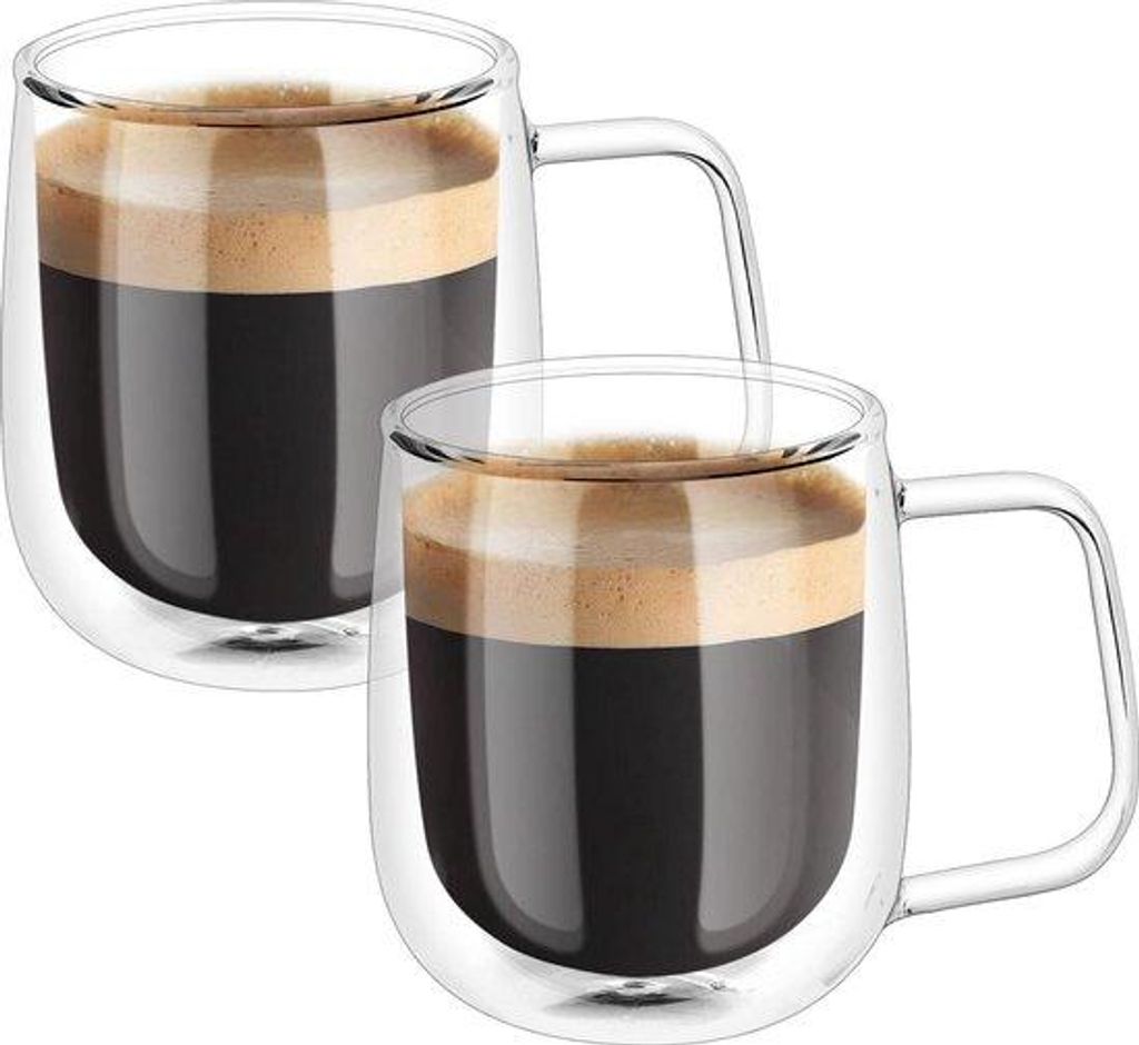 Doppelwandige Glaskännchen für Espresso, 2er Set