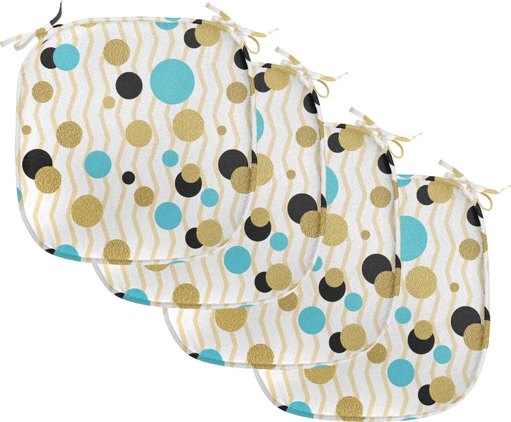 Coussin de Chaise pour Salle à Manger Lot de 4, Décoration Aqua 40cm