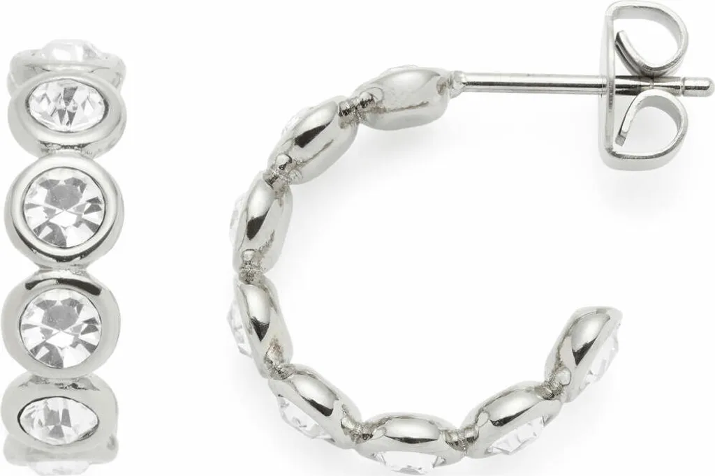 Créoles en acier inoxydable Leonardo Cremona serties de pierres zirconia