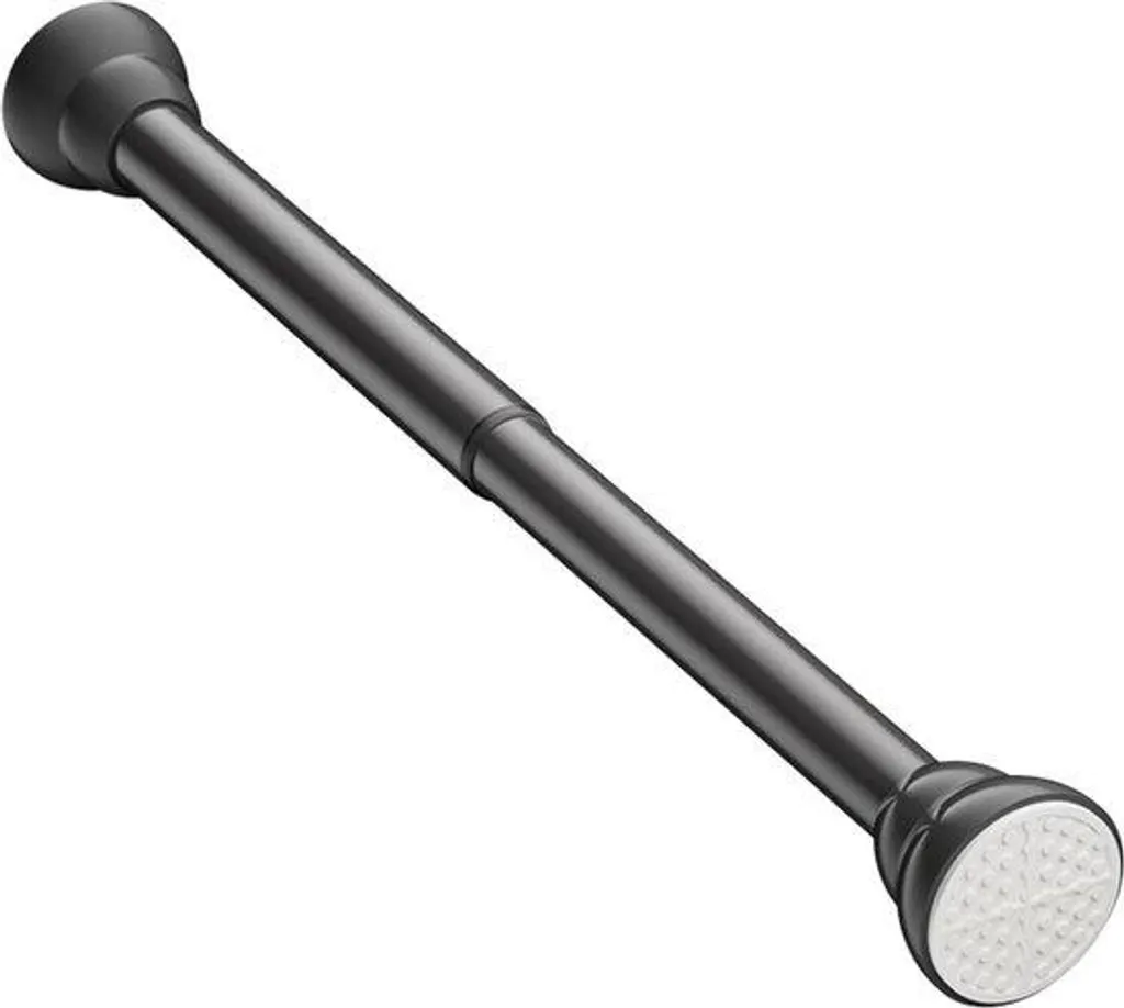 Tringle rideau douche inoxydable noire ajustable 225 cm fixation facile
