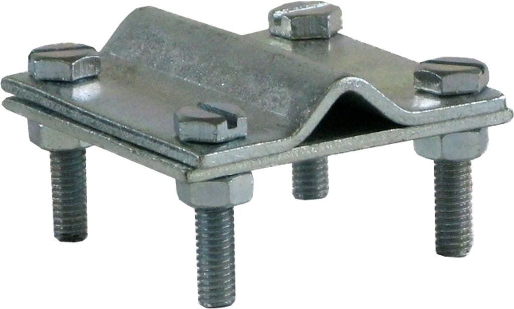 Kreuzverbinder Stahl, verz., flach / rund, 30 / 10 mm, 2-teilig