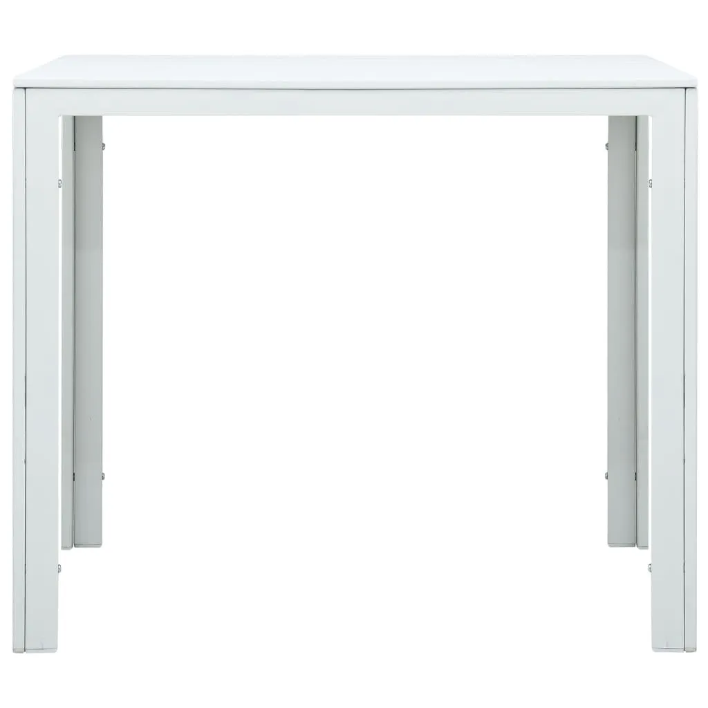 Table basse HDPE blanche aspect bois 78x78 cm résistante aux intempéries