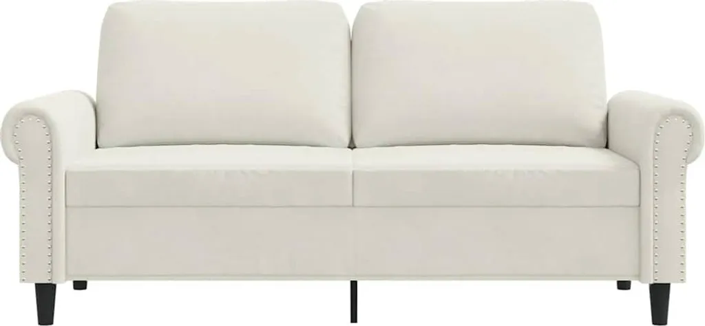 Canapé 2 places en velours crème de 140 cm vidaXL pour studio et salon - 4