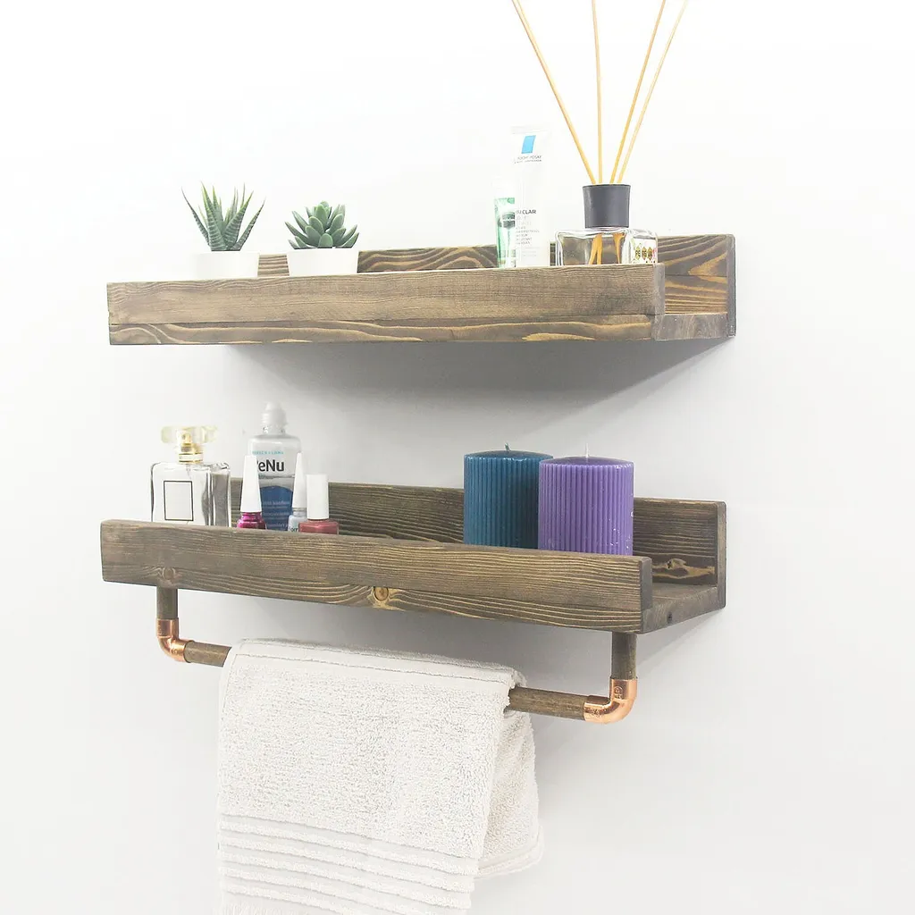 Skye Decor Aa117 Étagère Murale en Noyer 100% Bois de Mélèze 50cm