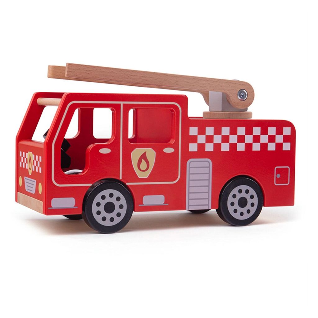 Bigjigs Toys Hölzernes Feuerwehrauto