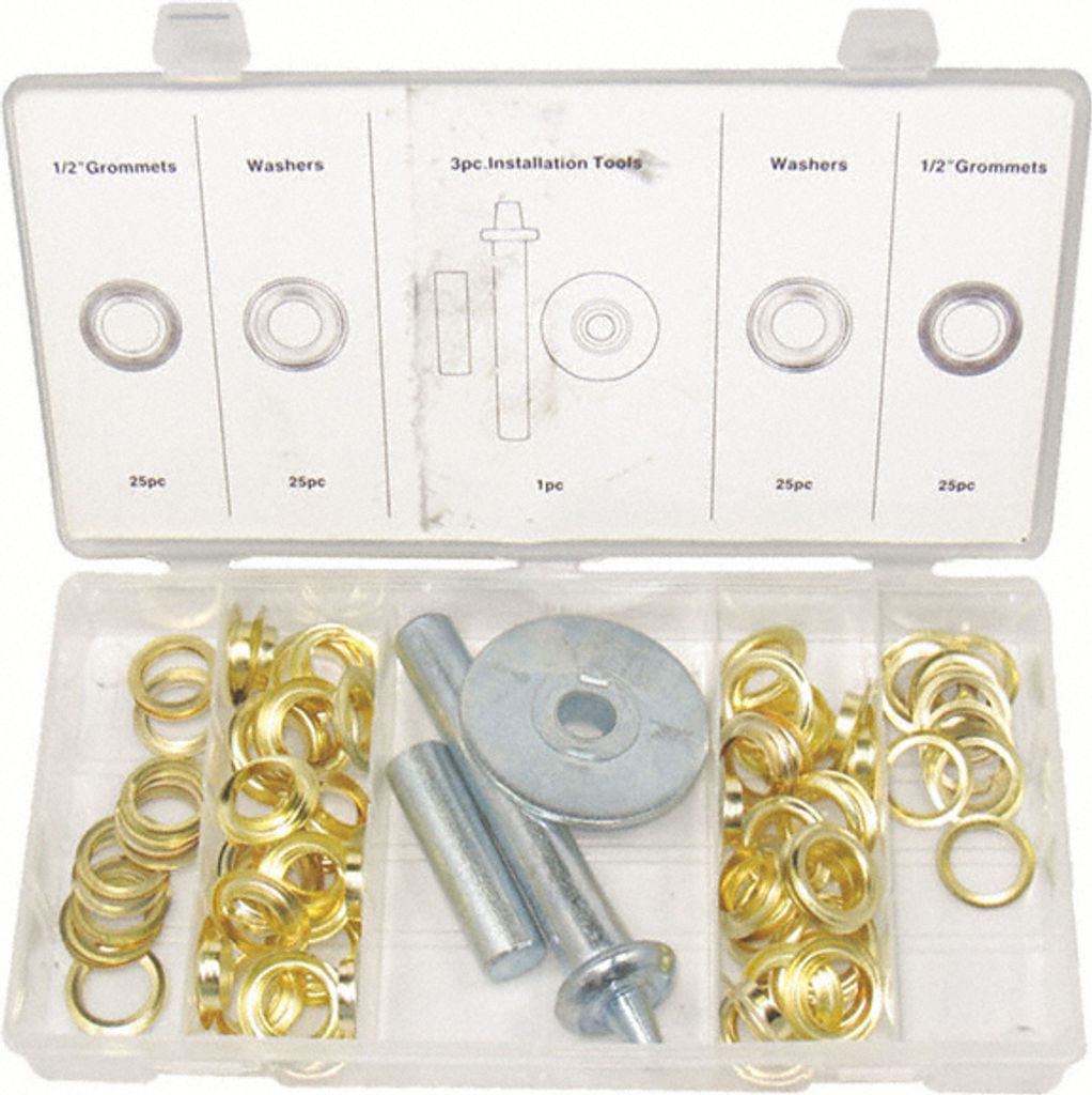 Ösen-Installations-Set Ösen 1/2" + Unterlegscheiben + Einschlagwerkzeug 103-tlg.