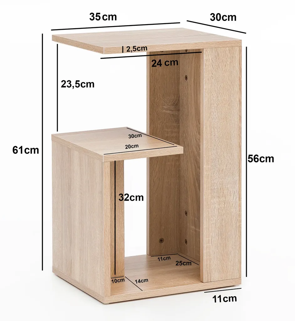 Table de rangement Sonoma 35 cm - Table d'appoint compacte et robuste - 4