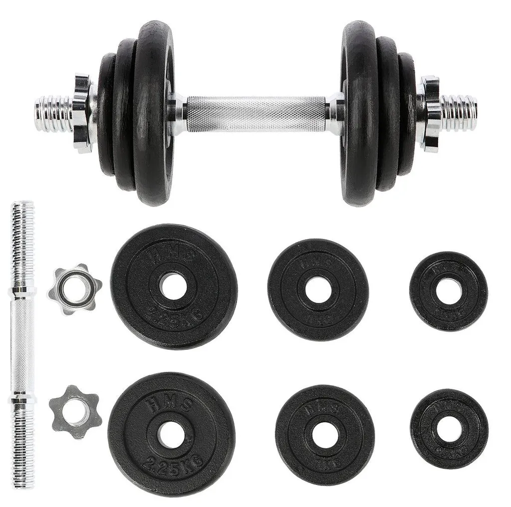 Haltère fonte 10 kg haute résistance - Grip ergonomique et format compact