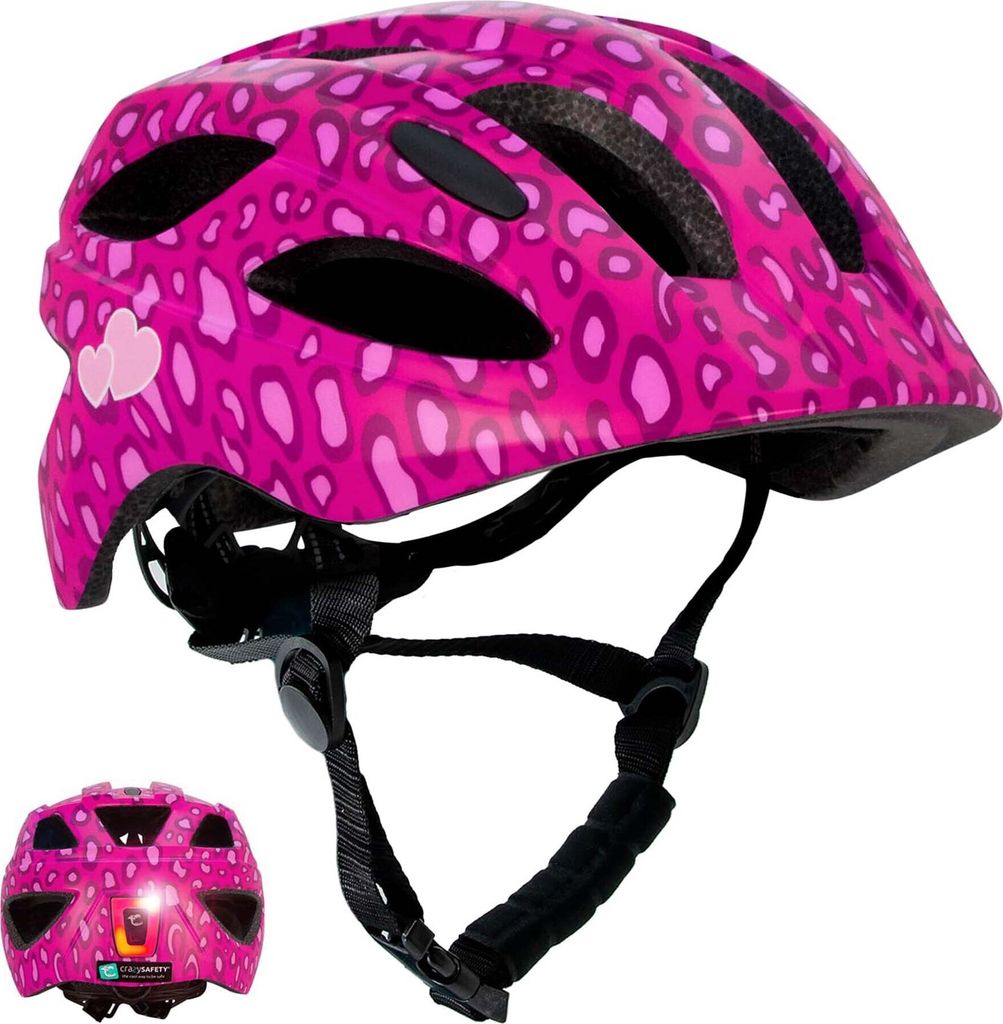 Kinderfahrradhelm 6-12 Jahre | Rosa Punkte| Crazy Safety| Produktbild 