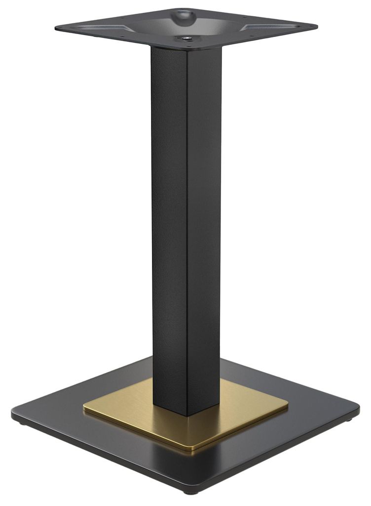 MADRID | Bistro Tischgestell | Schwarz/Gold | Höhe: 72 cm | Säule: 8 x 8 cm | Bodenplatte: 50 x 50 cm | Gastro Restaurant Tischgestell