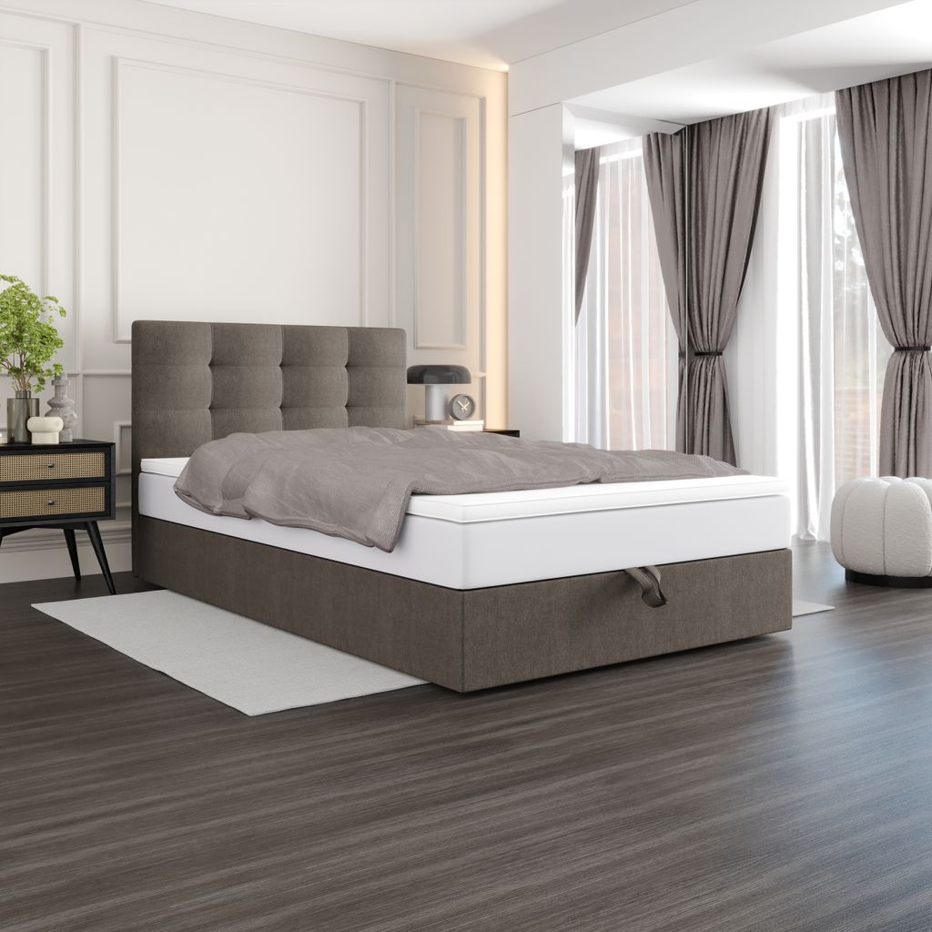 BEDANTE Boxspringbett DUO 1 120x200 Cosmic 03, Bett Bettkasten, Einzelbett, Hotelbett, Topper, Matratze, Boxspringbett, Bettkasten, Schlafzimmer, B...