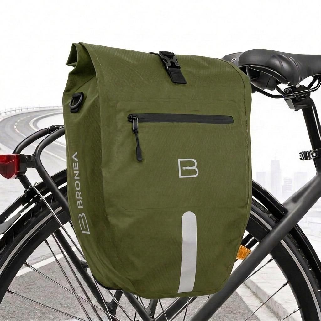 BRONEA 2 in 1 Gepäckträgertasche für Fahrrad - XXL 28 Ltr - INNOVATIVES Click-System - Fahrradtasche für alle Gepäckträger - Wasserdicht | ...