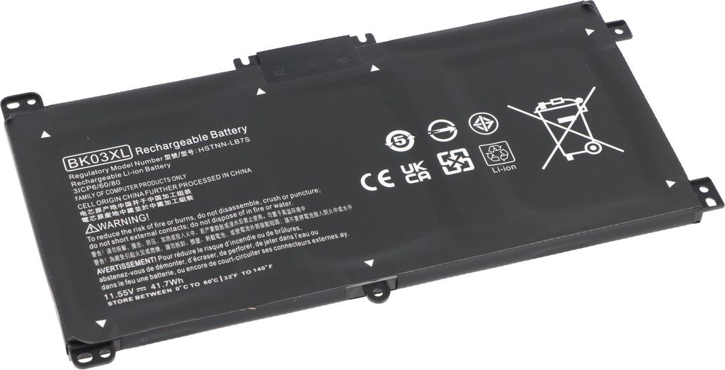Akku passend für HP Pavilion X360 14-BA series, Li-Polymer, 11,55V, 3650mAh, 42Wh, schwarz