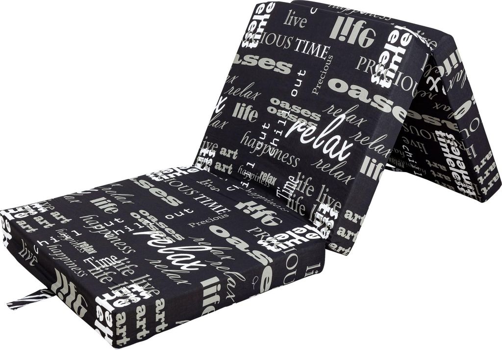 Faltmatratze Klappmatratze Samba 40218-700 190x70x9 cm schwarz Schrift Sun Garden