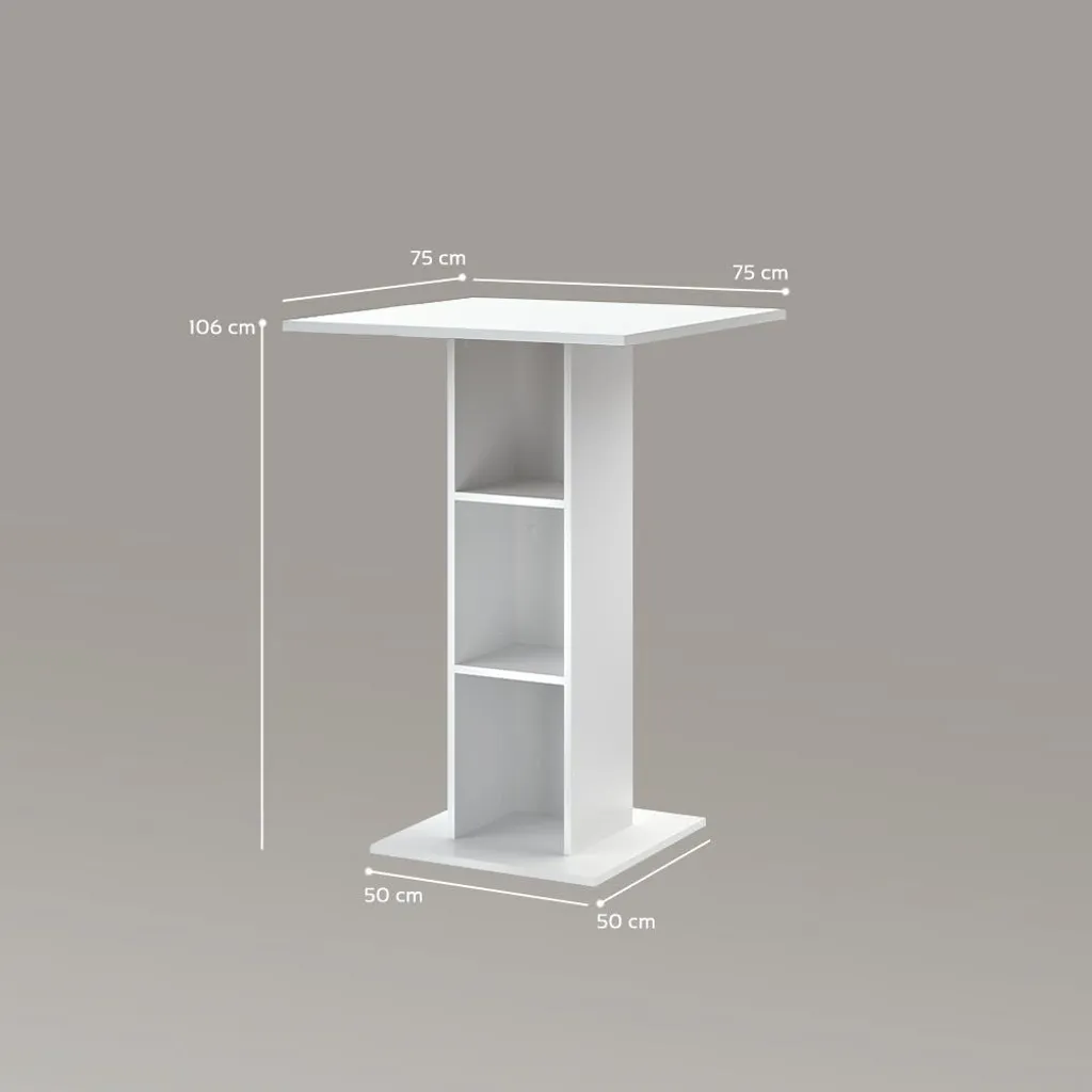 Table de Bar Livinity Regusa Blanche 75cm Résistante et Facile à Monter - 3