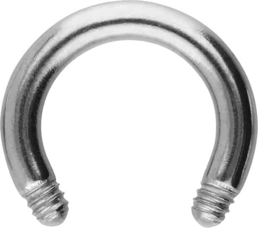 Ohrpiercing, Nasenpiercing, Septum Piercing Titan Hufeisenring ohne Kugel Silber Innendurchmesser: 6mm + Stabstärke: 1,6mm