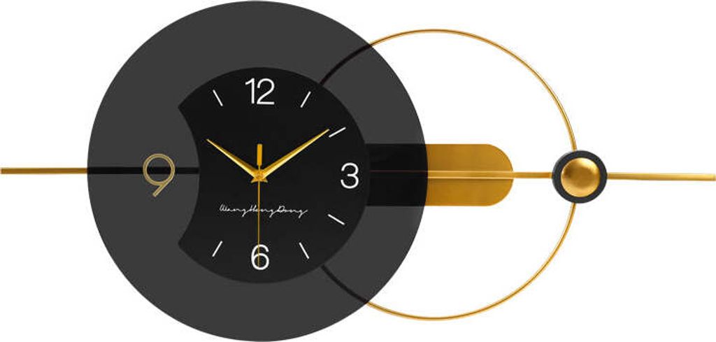 SensaHome Wanduhr Dublin – Luxusuhr – Exklusives Design – Große Wanduhr – Ø40 cm – Schwarz/Gold