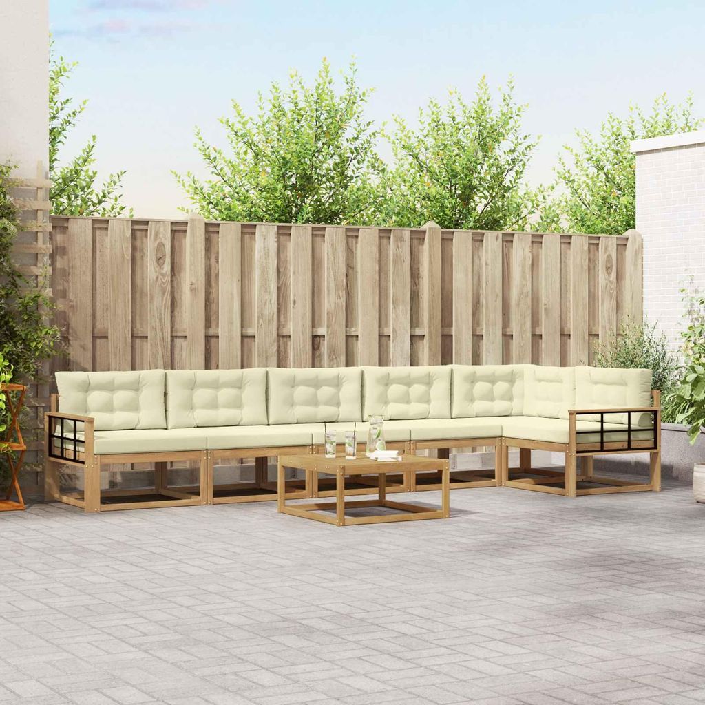 Möbel Outdoor-Sofagarnitur 7 pcs Weiß und Creme 79 x 79 x 37 cmGartensofas - Gartensofas c2661