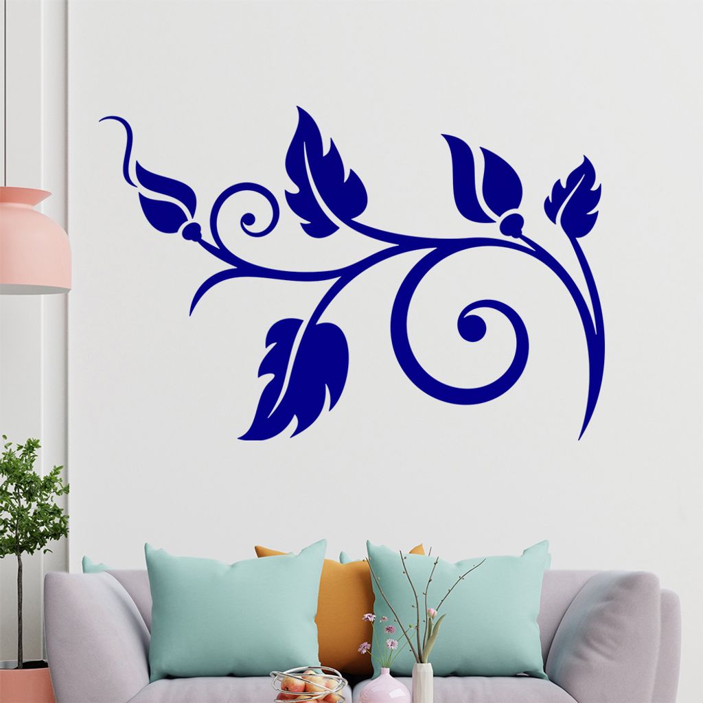 Blume - Linien Wandtattoo in 6 Größen - Wandaufkleber Wall Sticker - Dekoration, Küche, Wohnzimmer, Schlafzimmer, Badezimmer