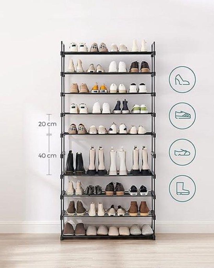 Schuhregal stapelbar 30x94x206cm für Schrank Eingang