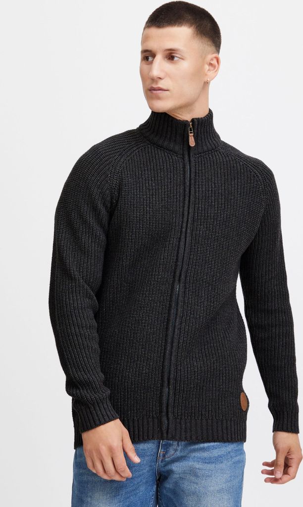 SOLID SDXenos Herren Strickjacke Cardigan Grobstrick Pullover mit Stehkragen 100% Baumwolle Regular fit