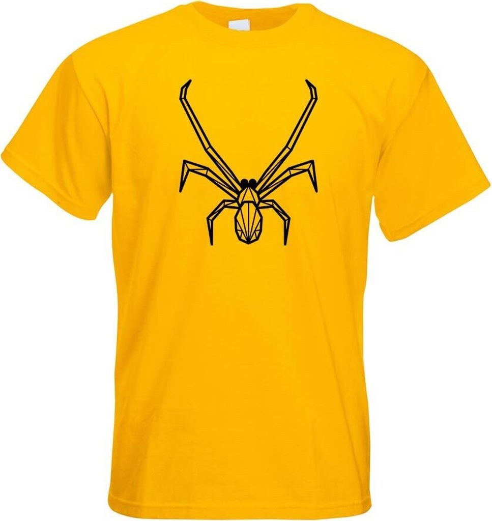 Kiwistar - T-Shirt - gelb - Schwarze Witwe Polygon Motiv Bedruckt Funshirt Design Print - mit Motiv Bedruckt - Funshirt Design - Sport - Freizeit -...