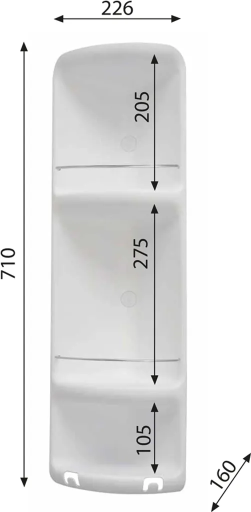 Rangement douche d'angle Caesar 7081 blanc, tablette 71 cm de haut
