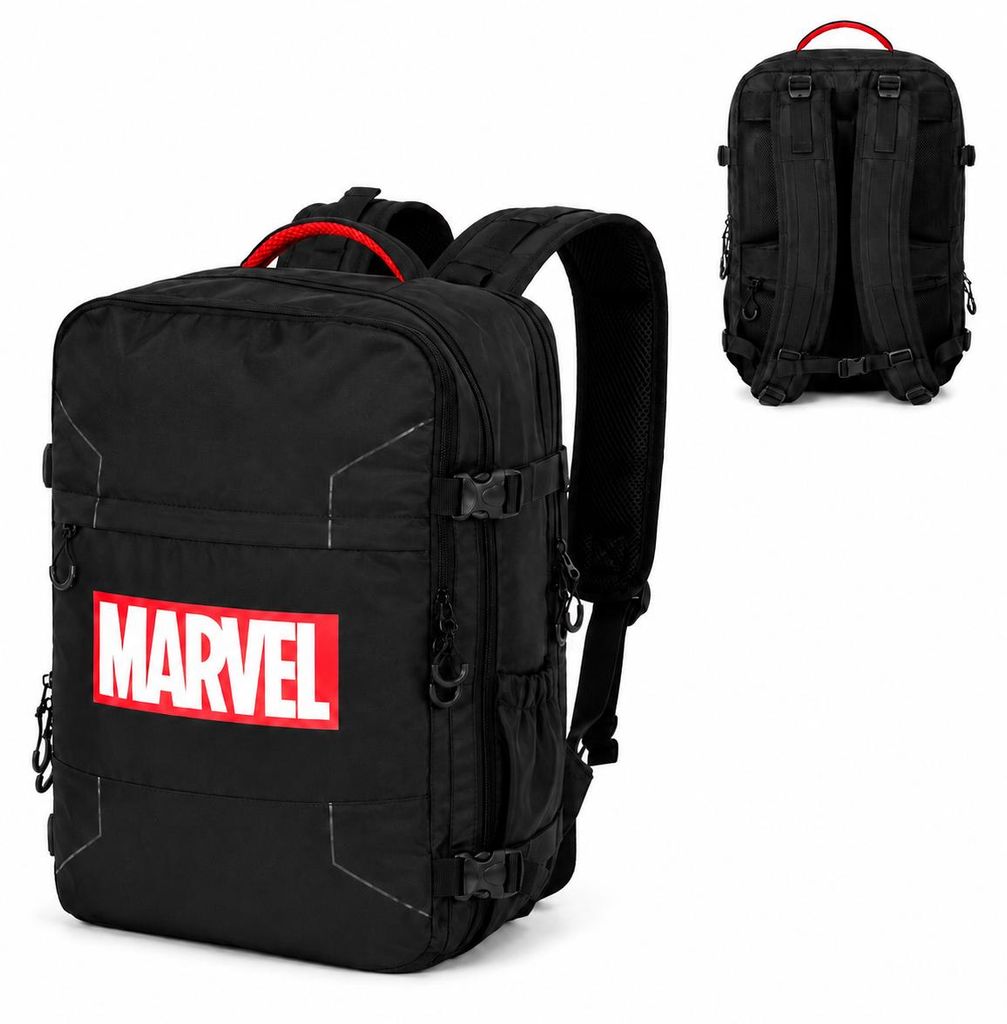 Plecak kabinowy podróżny Marvel, czarny, 49 x 35 x 20 cm Zdjęcie produktu  Obraz wygenerowany przez AI