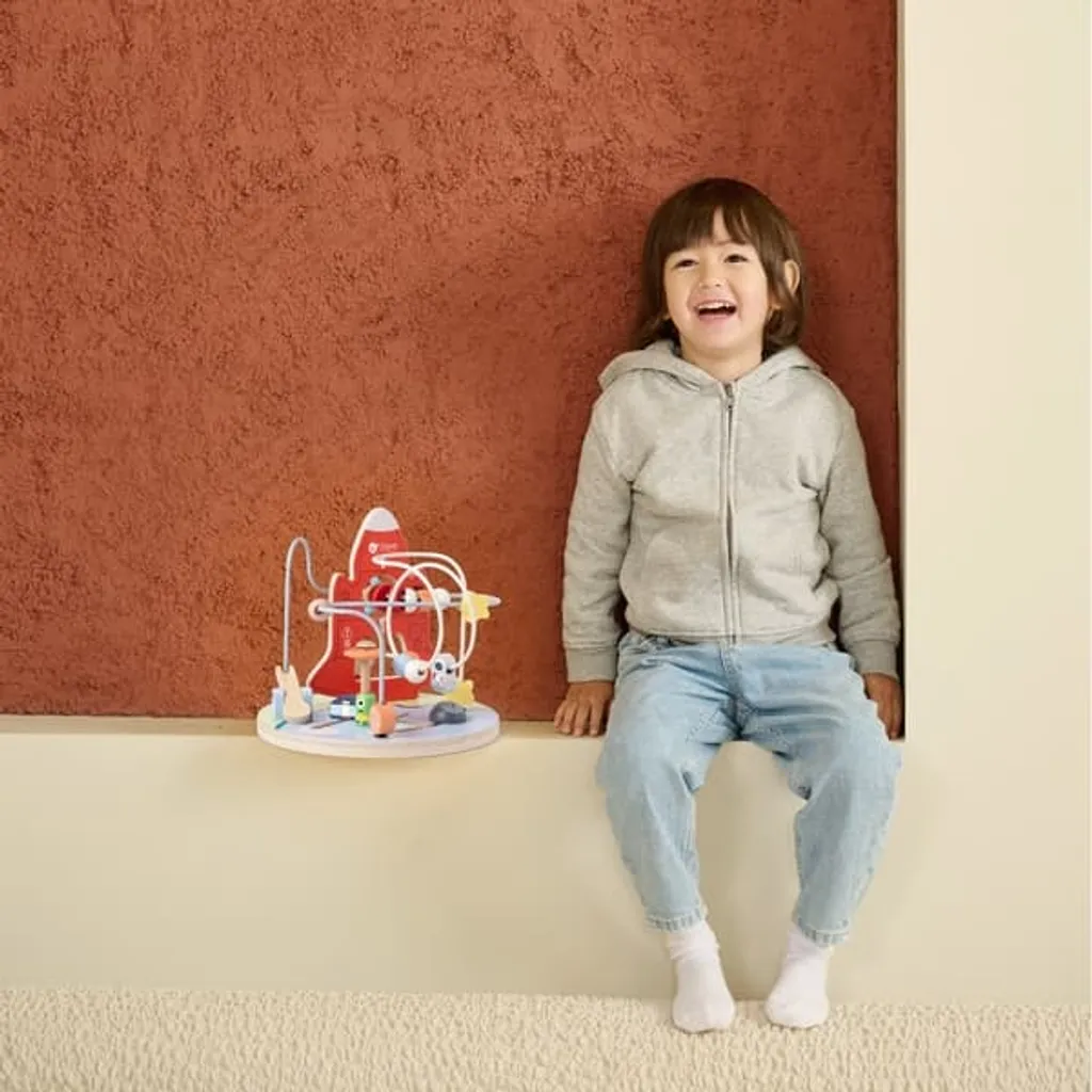 Jouet d'Éveil Labyrinthe à Perles en Bois Thème Espace pour Bébé 18m+ - 9