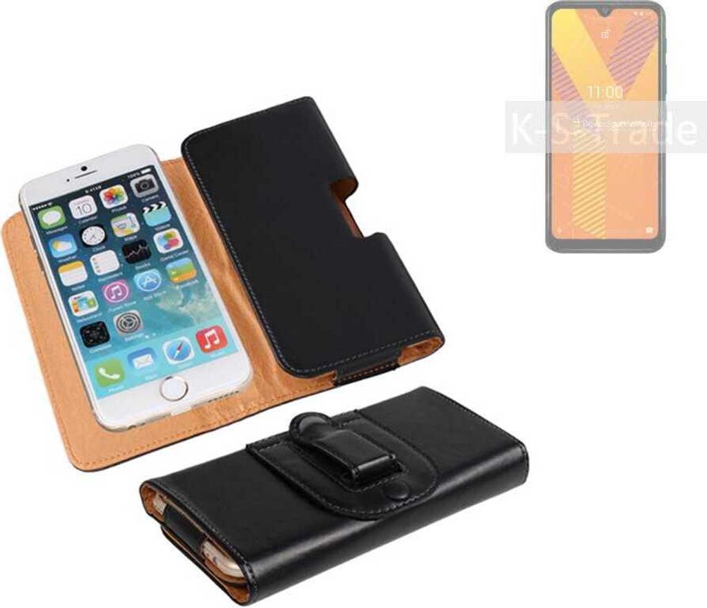 K-S-Trade Schützhülle Handyhülle kompatibel mit Wiko Y62 Holster Gürtel Tasche Schutzhülle Handy-Tasche Smartphone Case Seitentasche schwarz 1x