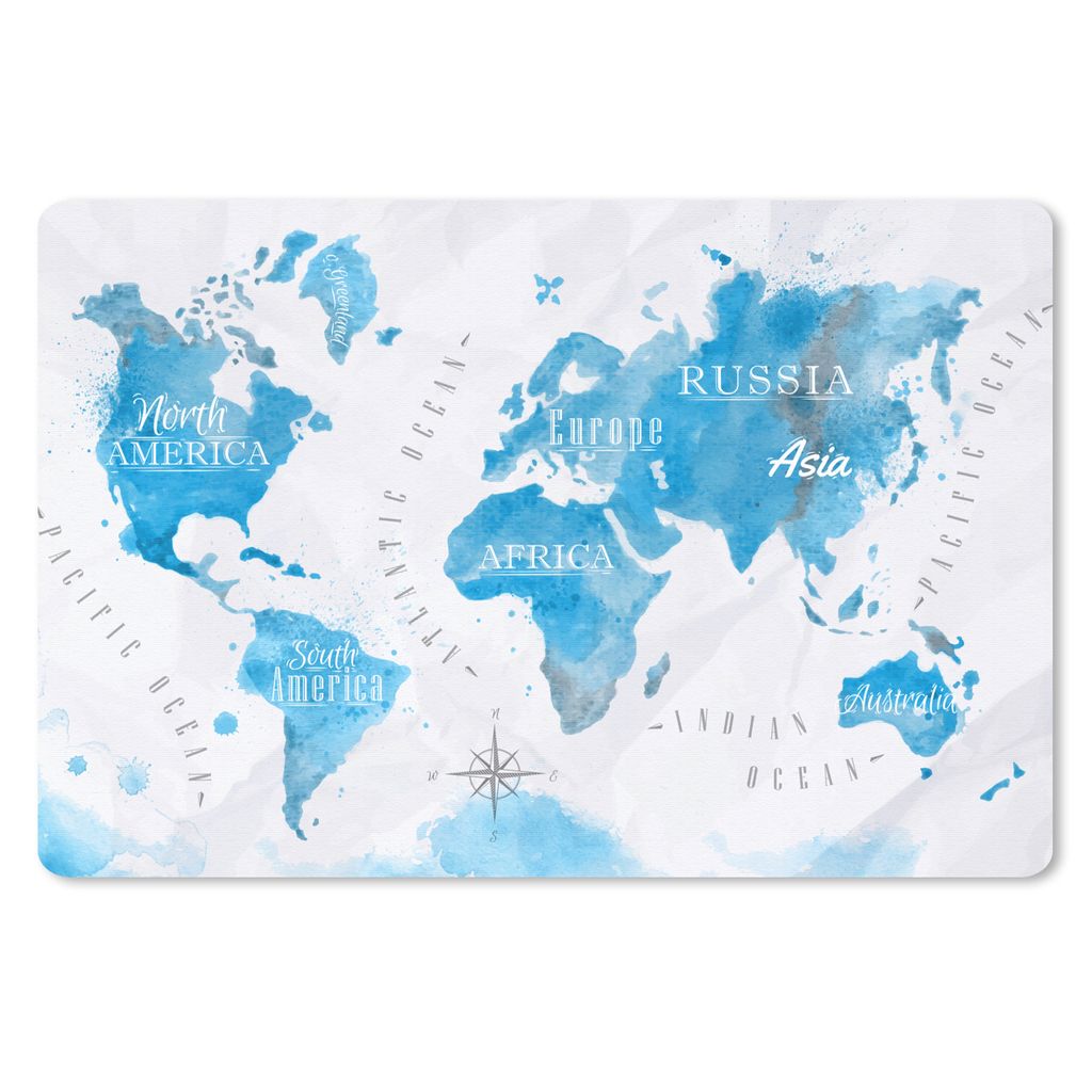 MuchoWow Mauspad Mousepad Weltkarten - Ölfarben 27x18 cm - Mousepads - Maus Mat - Pad - Mausunterlage - Büroartikel - Desk Matten