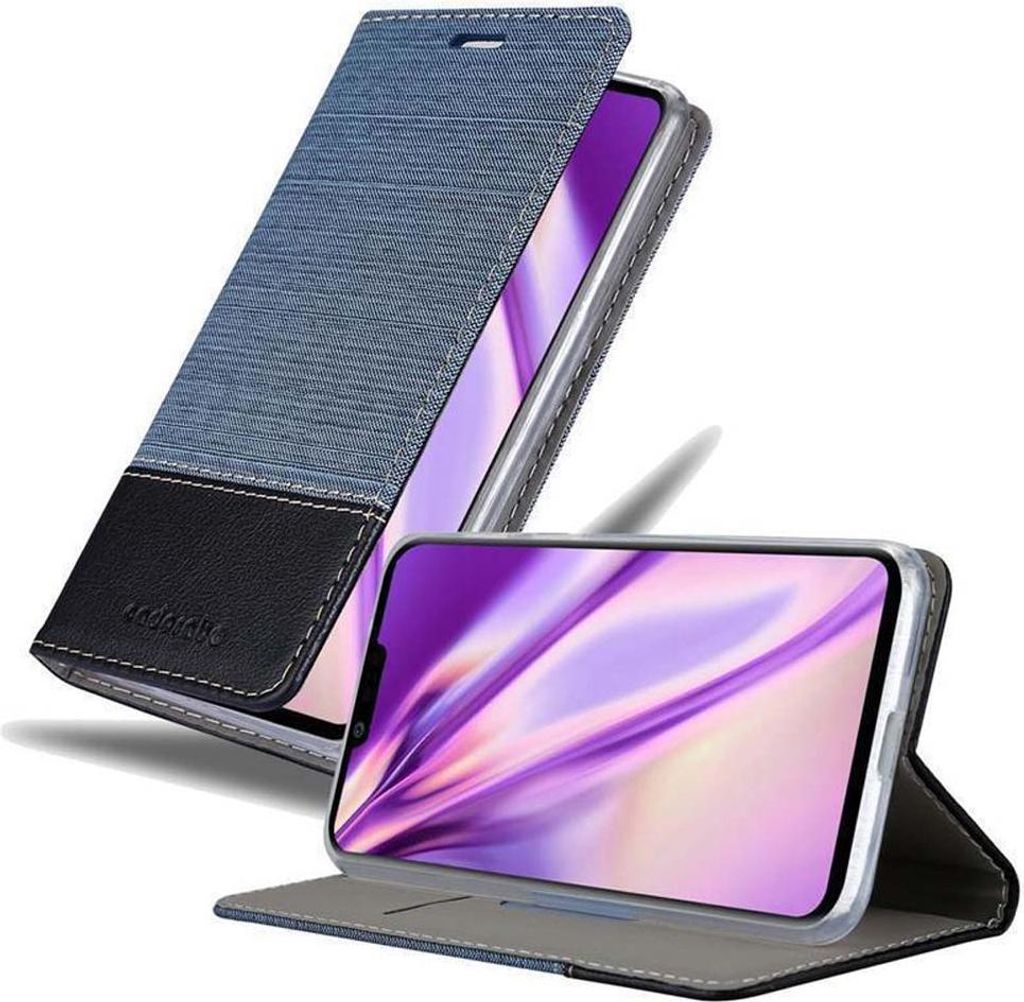 Cadorabo Hülle für LG G8 Schutzhülle in Blau Handy Hülle Etui Book Case Cover