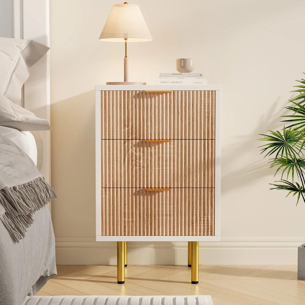 Kommode - Schubladenschrank - 2er-Set - 3 Schubladen - Holz - Modern - Für Schlafzimmer & Flur