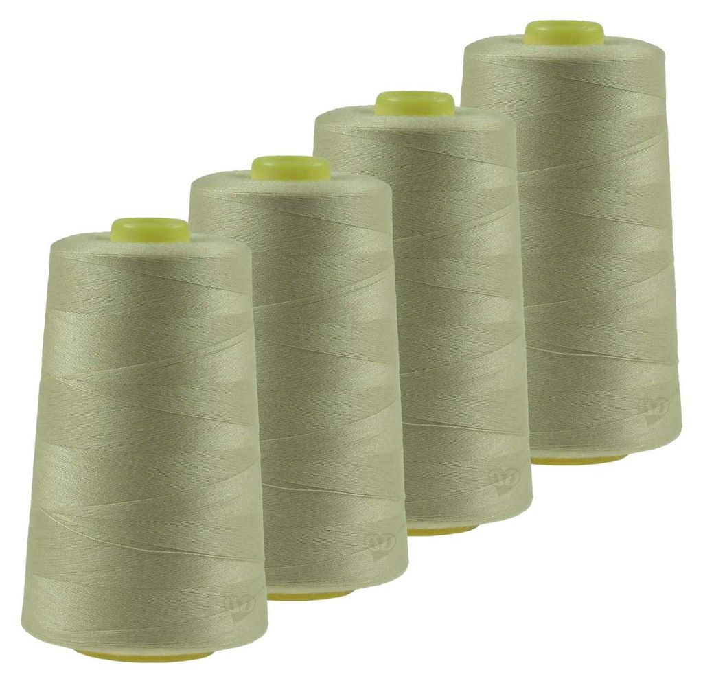 4 x 4572m Qualitäts Overlock-Garn Overlock-Nähgarn Farben 661 bis 700, Farbe:A681 zartes graugrün