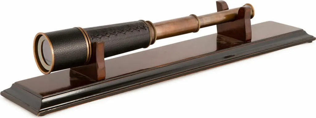 Télescope de table décoratif en métal et bois avec trépied ajustable