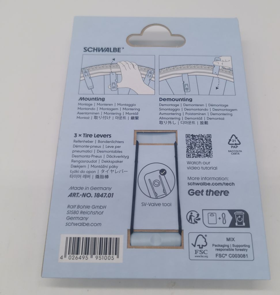 Schwalbe Modell 2024 Reifenheber 3er Set Reifen Heber Produktbild 