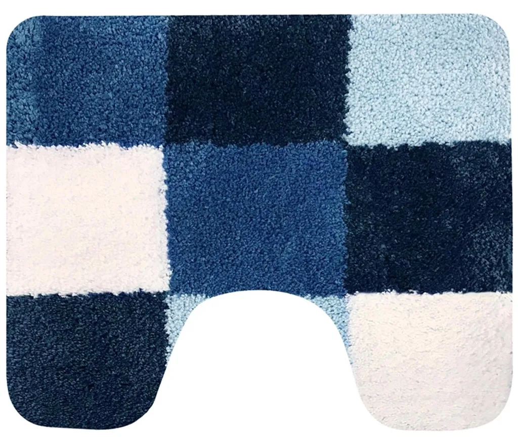 Maison néerlandaise Tapis de WC 60 x 50 cm Bleu - Tapis de Bain de Qualité