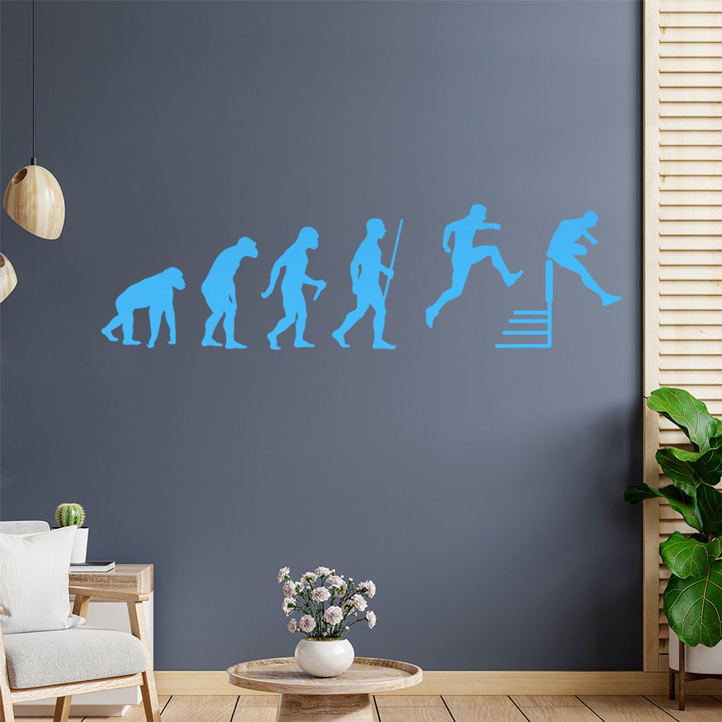 Hürdenlauf Evolution Wandtattoo Wandaufkleber Wall Sticker - Dekoration, Küche, Wohnzimmer, Schlafzimmer, Badezimmer