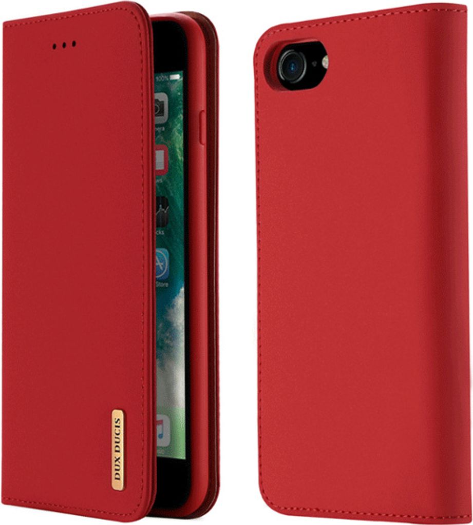 Dux Ducis Wish Series Echt Leder Flip Wallet Tasche Schutz-Hülle Cover für iPhone Xs Max rot
