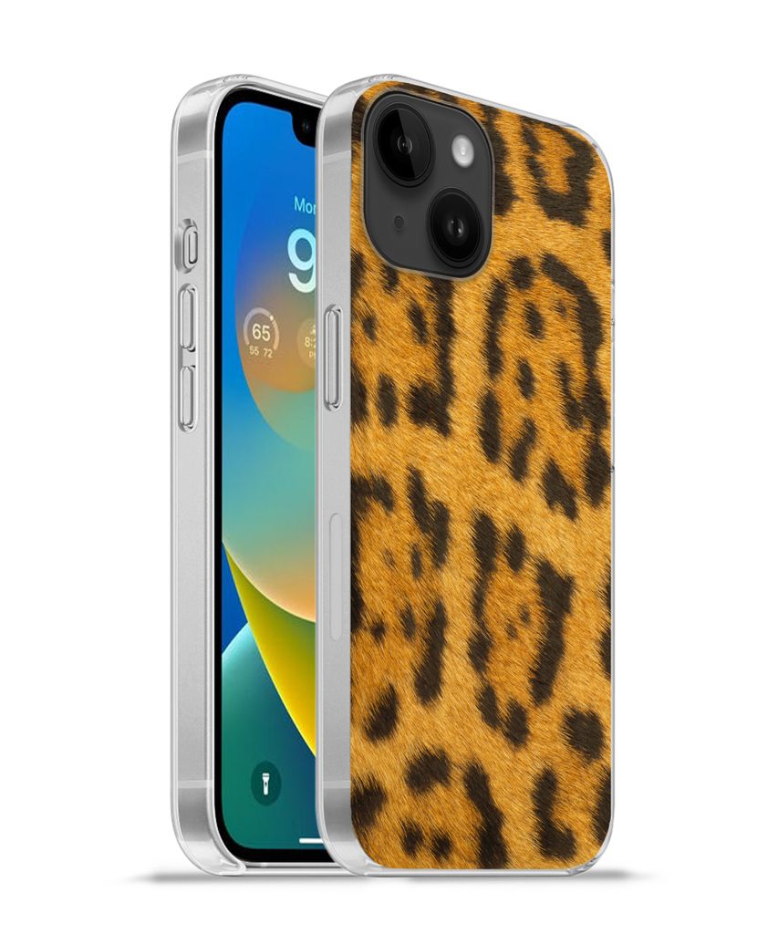 MuchoWow Handyhülle Schutzhülle Hülle für Apple iPhone 14 - Softcase Leopardenfell Silikon Softcase Handy Hülle - Mobiltelefonhülle