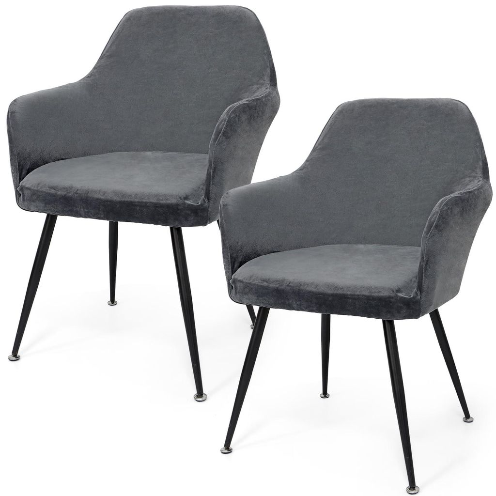 Set mit 2 elastischen Stuhlhussen mit Armlehnen, abnehmbare Bezüge, grau, Schutzhüllen für Esszimmer, Wohnzimmer, Hochzeiten, Partys und Dekorat...