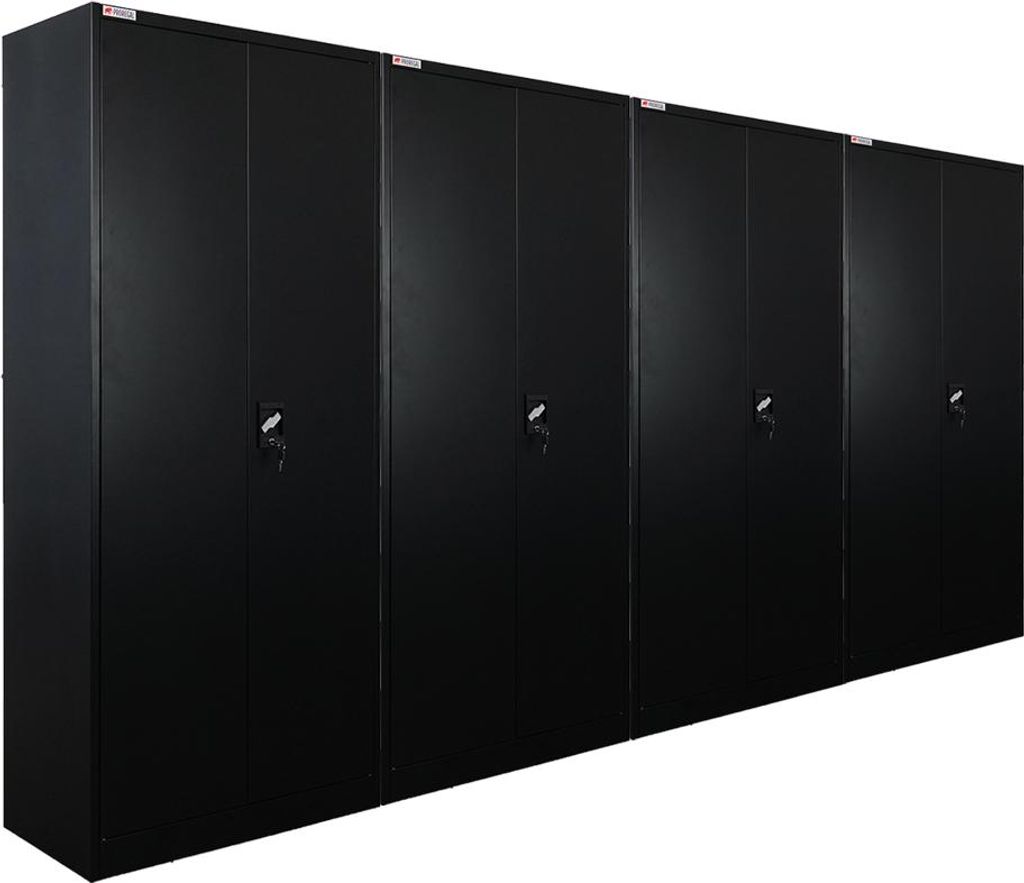 Mega Deal | 4x Flügeltürenschrank ELEPHANT komplett montiert | mit 2 Türen, abschließbar | HxBxT 180x80x40cm | 6 Fächern & Kleiderstange | Sta...