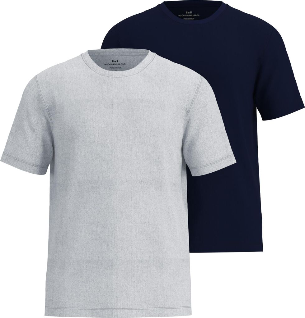 GÖTZBURG Herren T-Shirt grau uni 2er Pack Größe: L