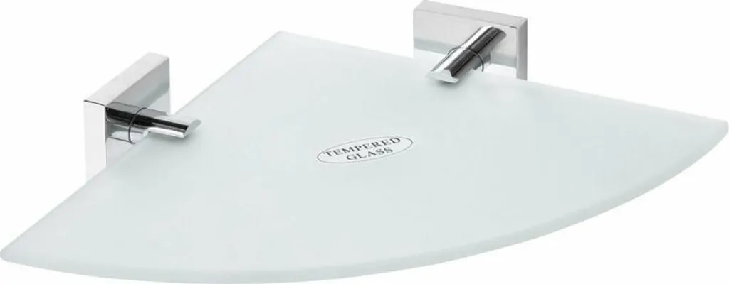 Etagère d'angle murale BETA en verre pour rangement sans encombre