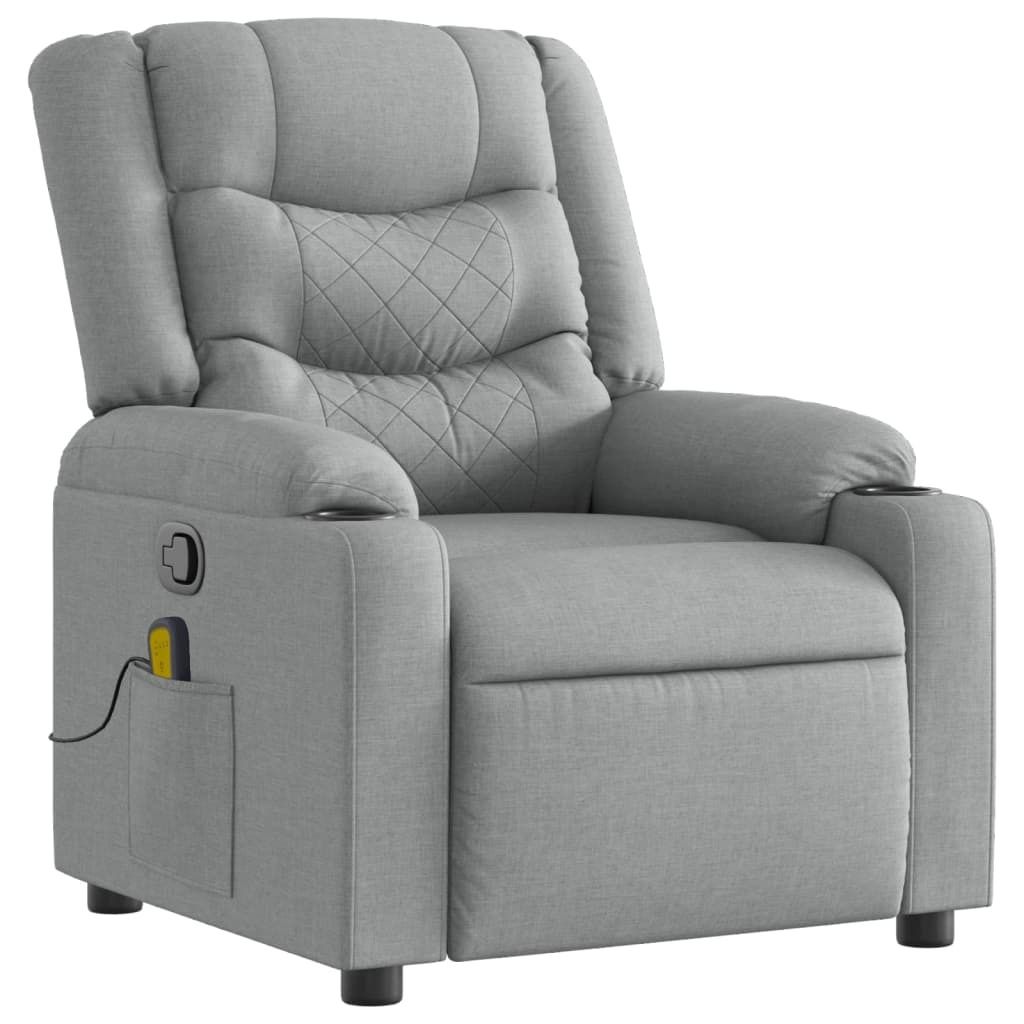 “2026 Modern“ Massagesessel Hellgrau Stoff - Designermöbel 326260 - Fernseh- & Relaxsessel