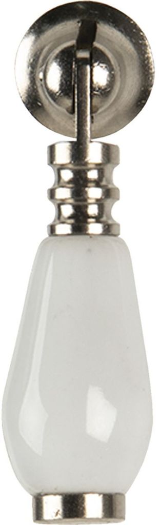 Clayre & Eef Türknauf 2x6 cm Weiß Keramik Produktbild 